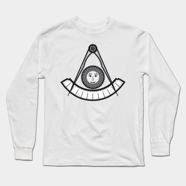 Compass, sun and protractor, Jewel of Grand  Master for Blue Lodge Long Sleeve T-Shirt by NxtArt